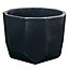 Cahto Black Ceramic Hexagonal Plant pot (Dia)13cm