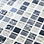 Calabria Grey & white Gloss Glass effect Mosaic Glass Mosaic tile, (L)300mm (W)300mm