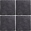 Calcuta Black Gloss Stone effect Ceramic Wall & floor Tile, Pack of 9, (L)330mm (W)330mm