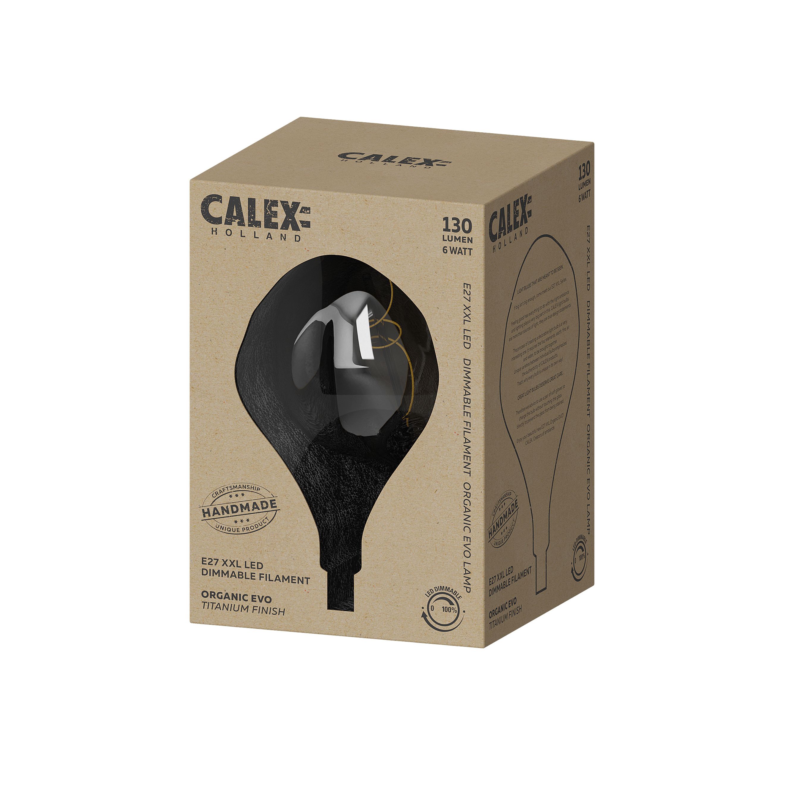 CALEX EVO E27 6W 130lm 360° Smoke Balloon Extra warm white LED Dimmable Filament Light bulb