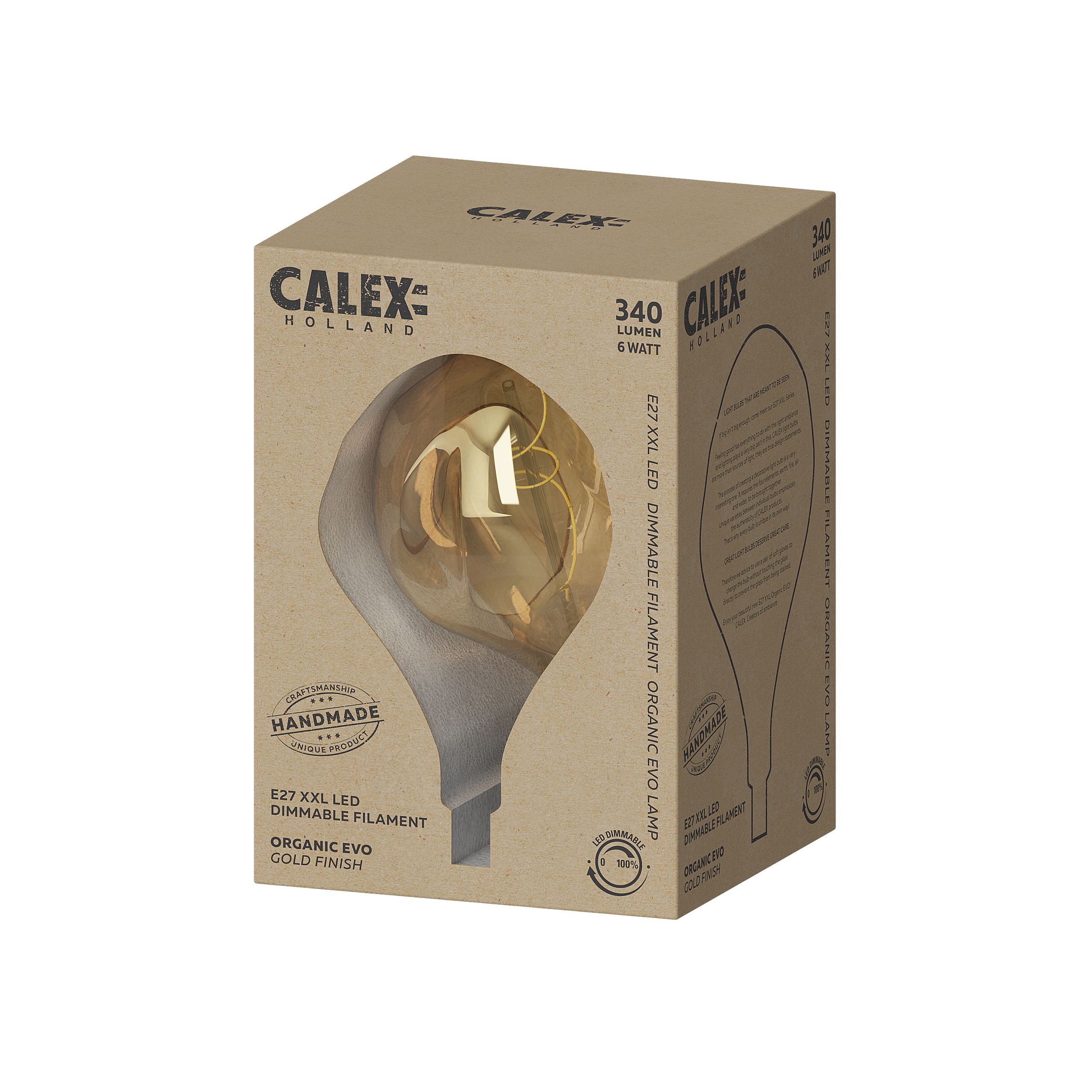 CALEX Evo E27 6W 340lm 360° Amber Balloon Extra warm white LED Dimmable Filament Light bulb