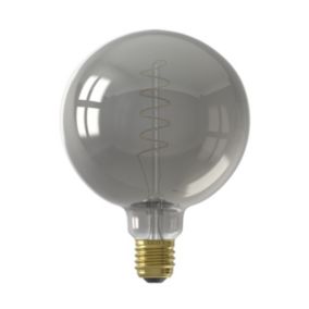 CALEX Flexible E27 4W 100lm 360° Smoke Globe Extra warm white LED Dimmable Filament Light bulb