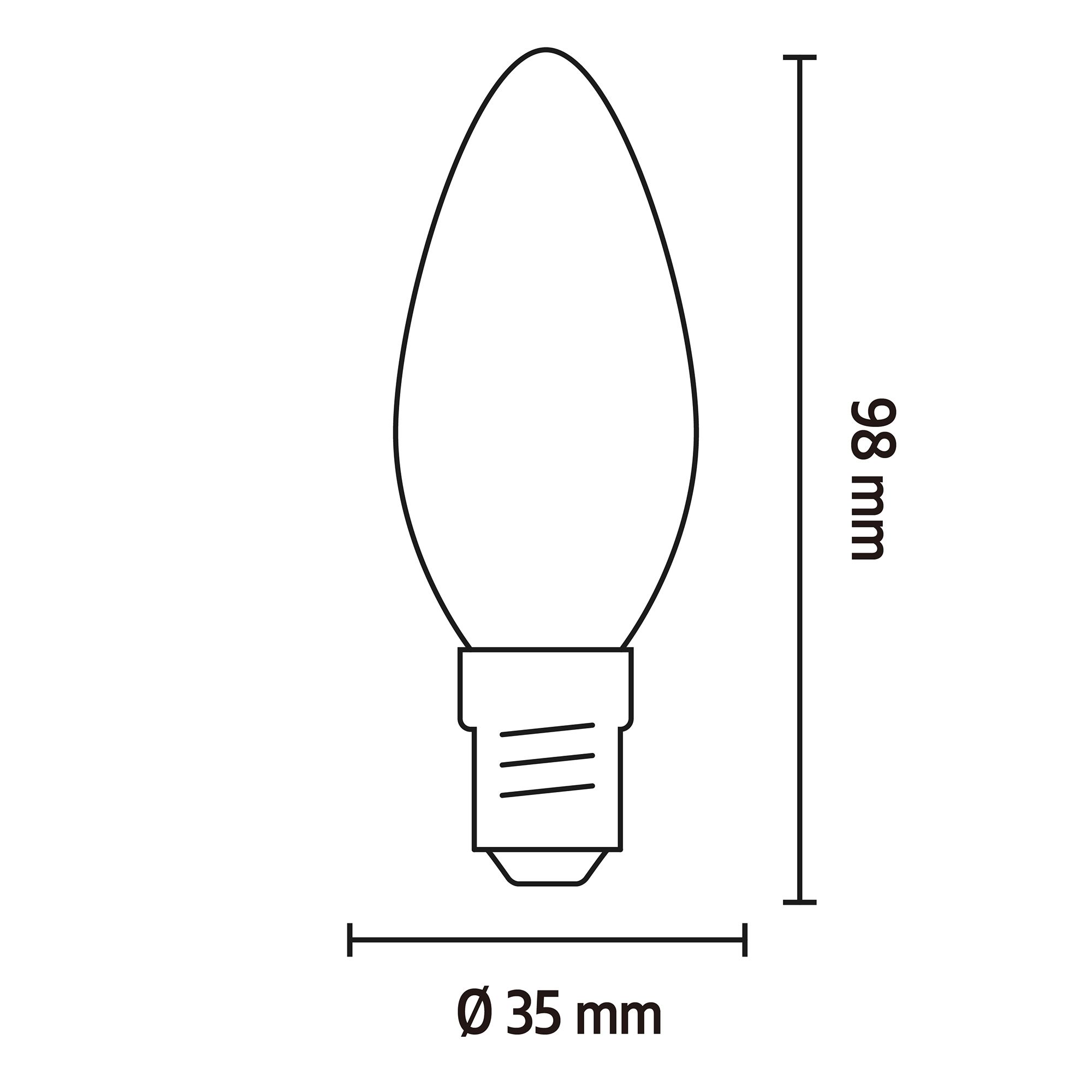 CALEX Gold Flex E14 4W 150lm Amber Candle Extra warm white LED Dimmable Filament Light bulb
