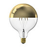 CALEX Mirror top Dipped gold effect E27 4W 200lm Globe Extra warm white LED Dimmable Filament Light bulb