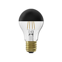 CALEX Mirror top Dipped metallic black E27 4W 180lm Black & clear A60 Extra warm white LED Dimmable Filament Light bulb