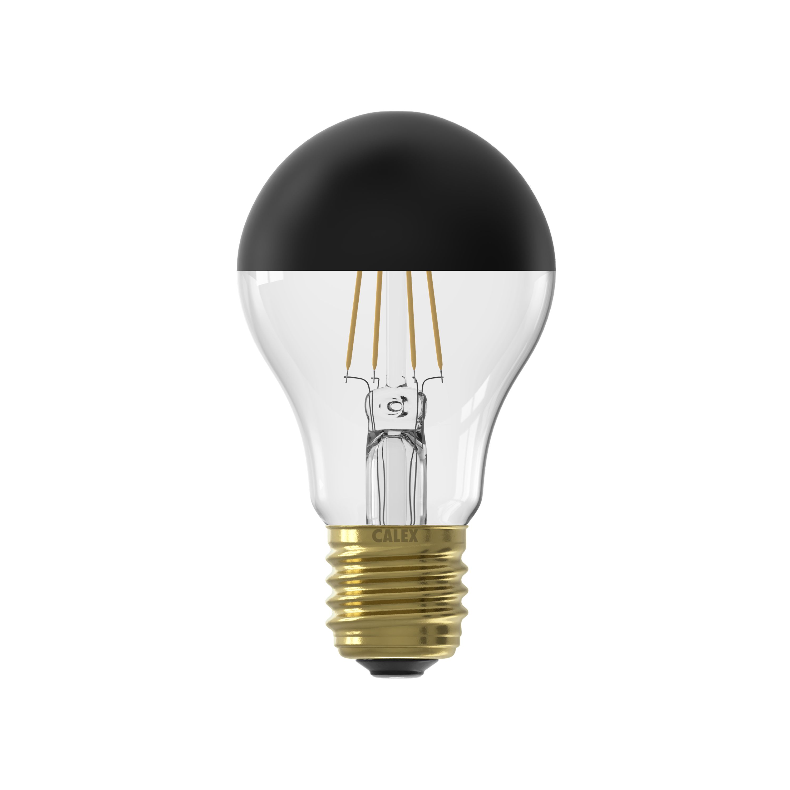 CALEX Mirror top E27 4W 180lm 360° Black & clear A60 Extra warm white LED Dimmable Filament Light bulb