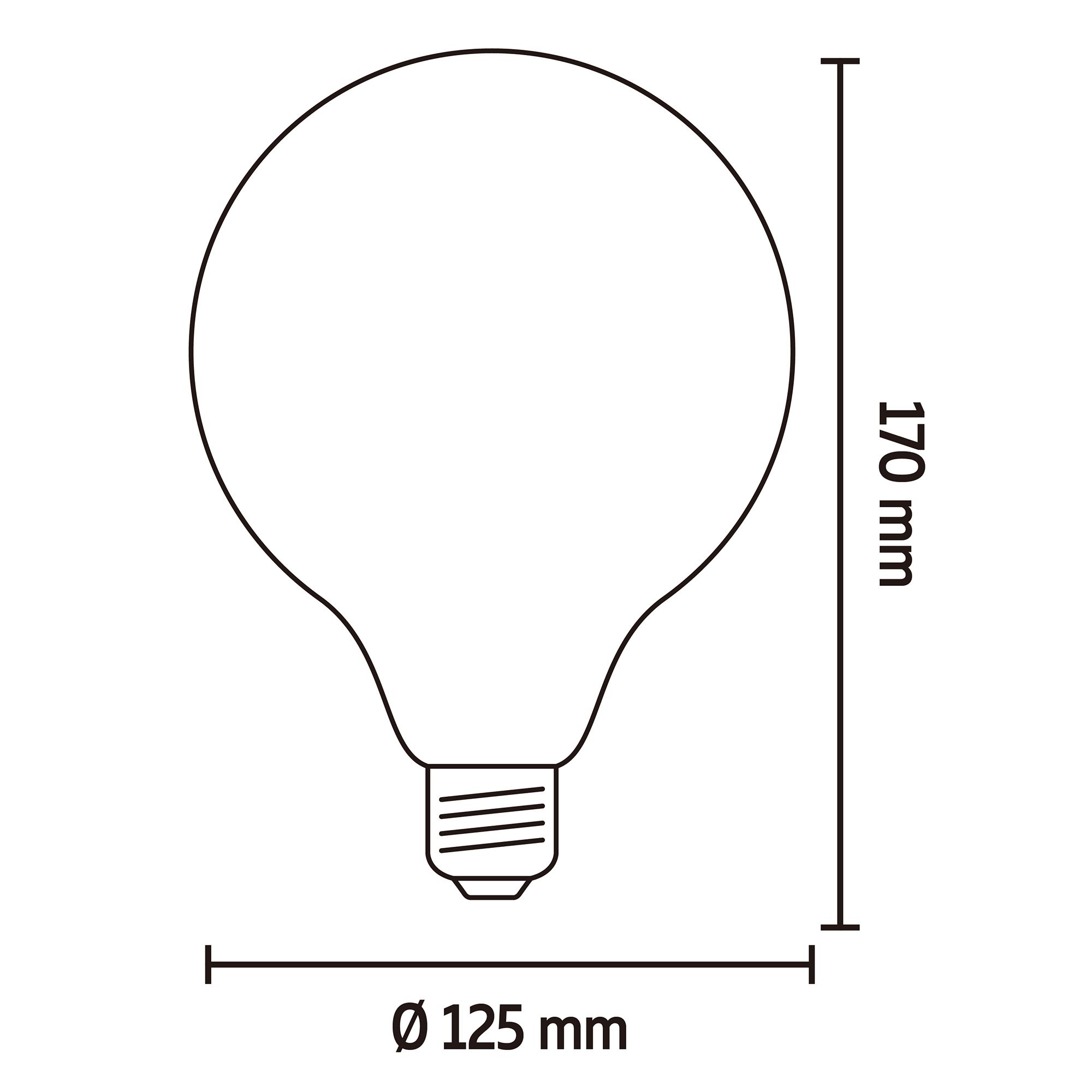 CALEX Mirror top E27 4W 200lm Black & clear Globe Warm white LED Dimmable Filament Light bulb