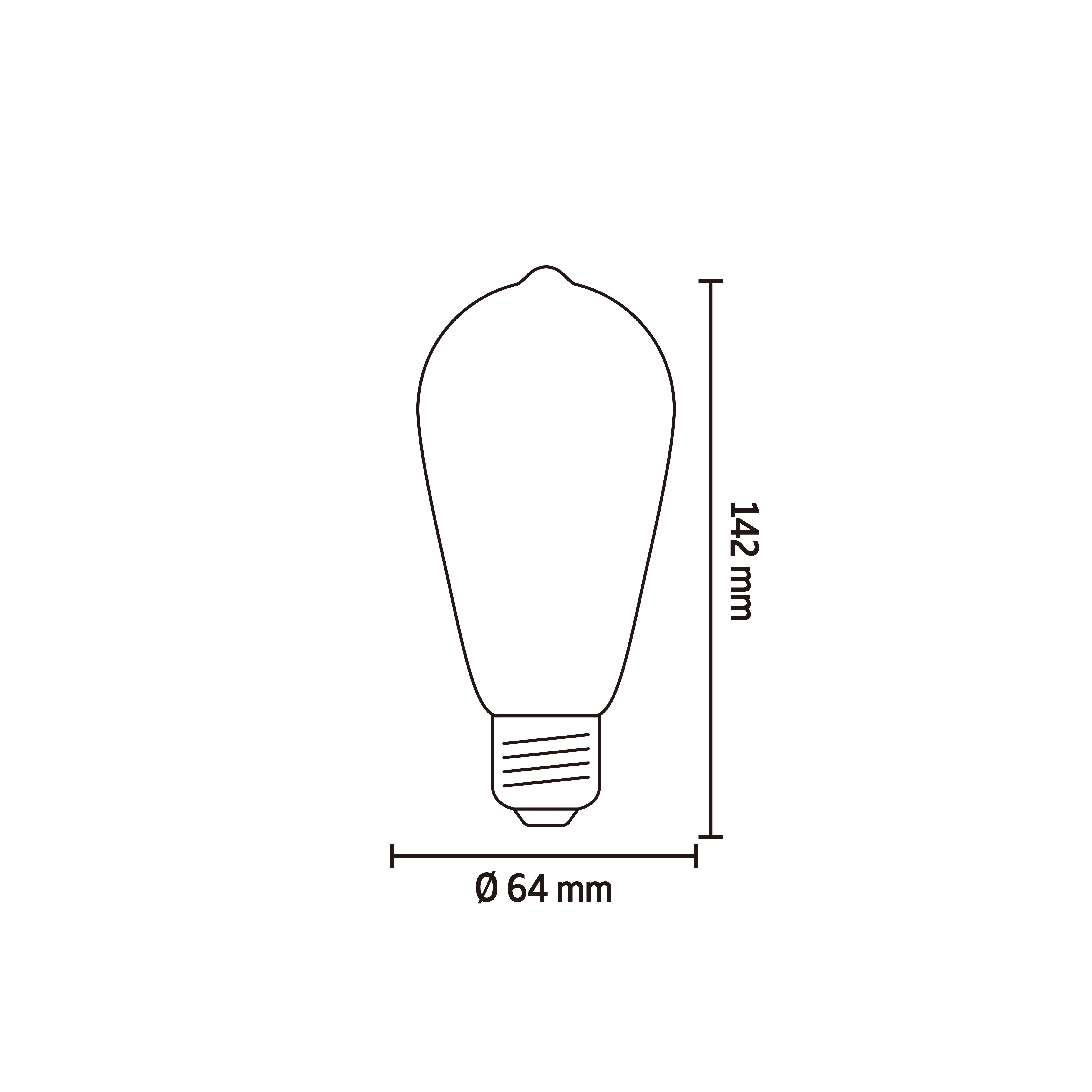 CALEX Pearl E27 2W 280lm 360° Clear ST64 Extra warm white LED Filament Light bulb