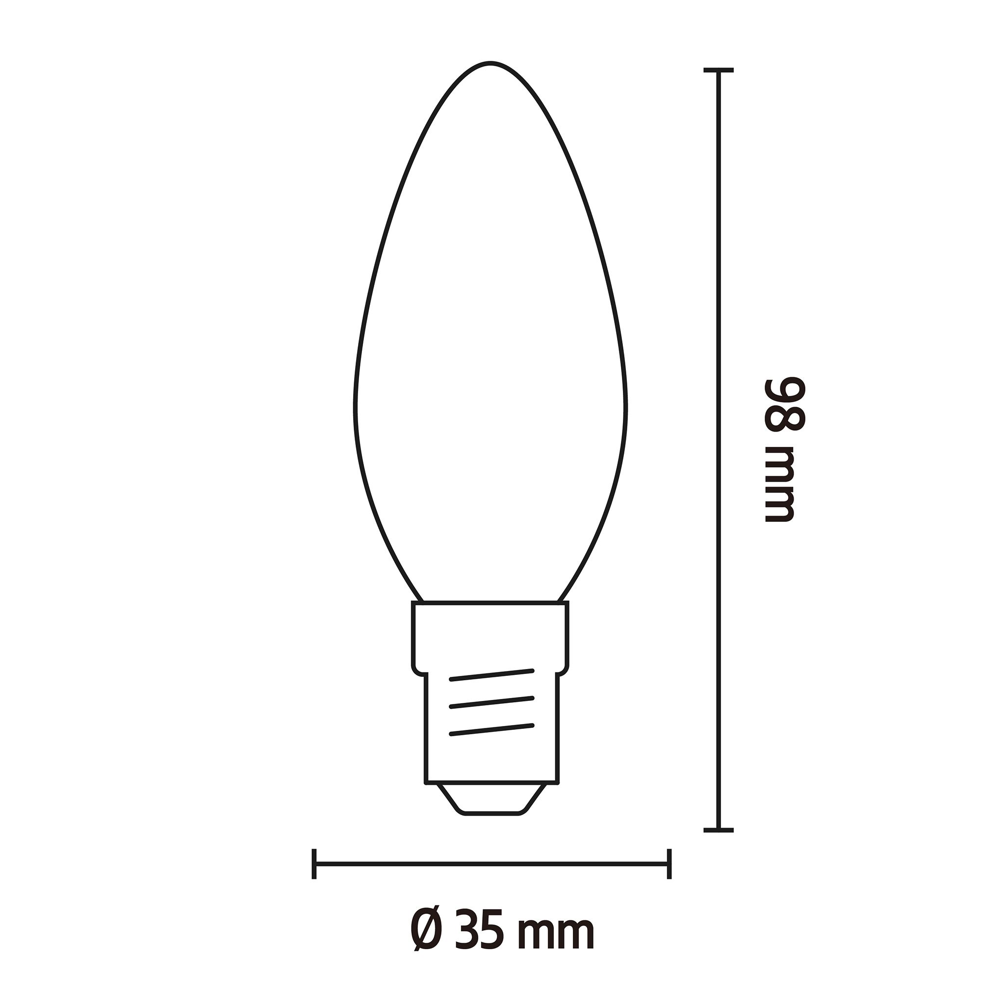 CALEX Sofltine E14 4W 450lm White Candle Warm white LED Dimmable Filament Light bulb
