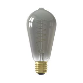 CALEX Titanium flex E27 4W 100lm 360° Smoke ST64 Extra warm white LED Dimmable Filament Light bulb