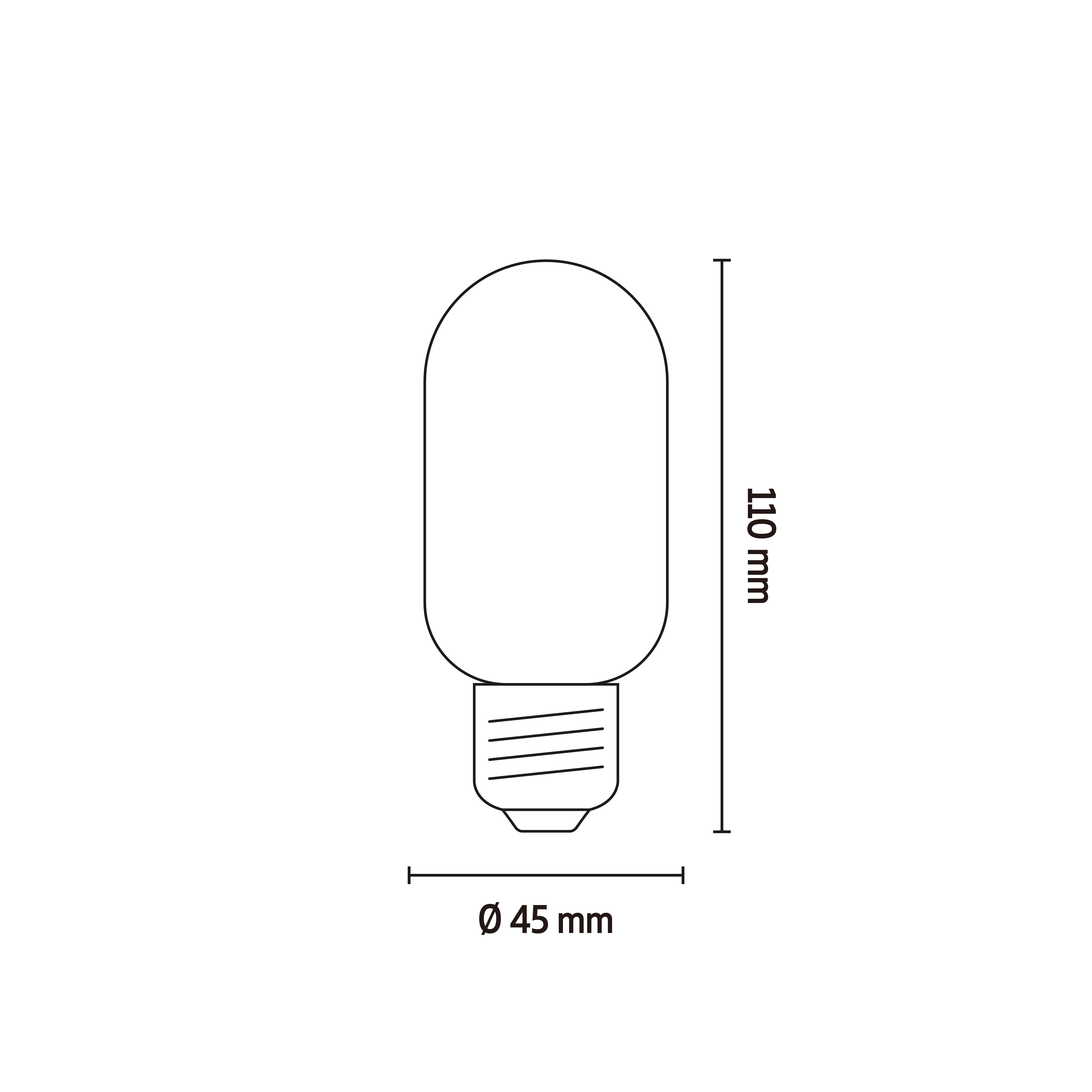 CALEX Titanium flex E27 4W 100lm 360° Smoke Tube Extra warm white LED Dimmable Filament Light bulb