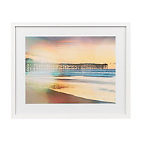 California jetty White Framed print (H)43cm x (W)53cm
