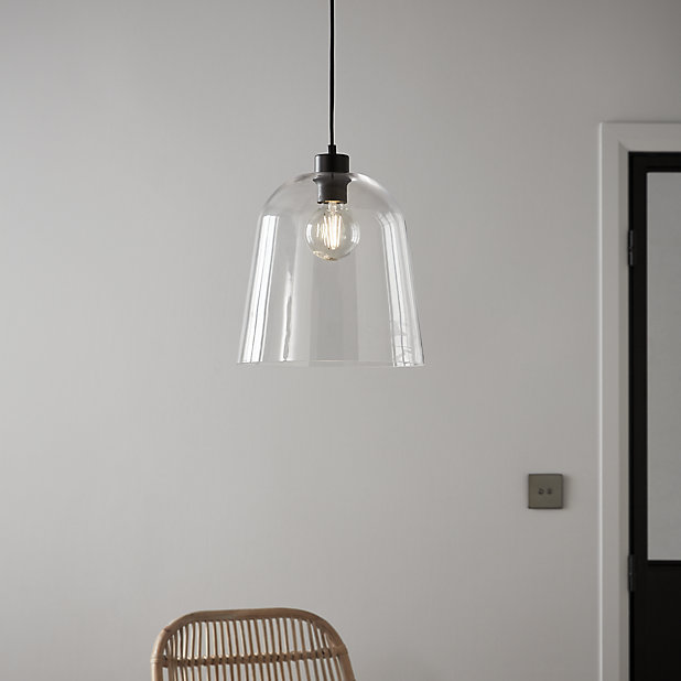 Calume Transpa Pendant Ceiling, Clear Glass Bell Lamp Shade