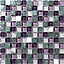 Camden Purple Stone effect Glass & marble Mosaic tile, (L)300mm (W)300mm