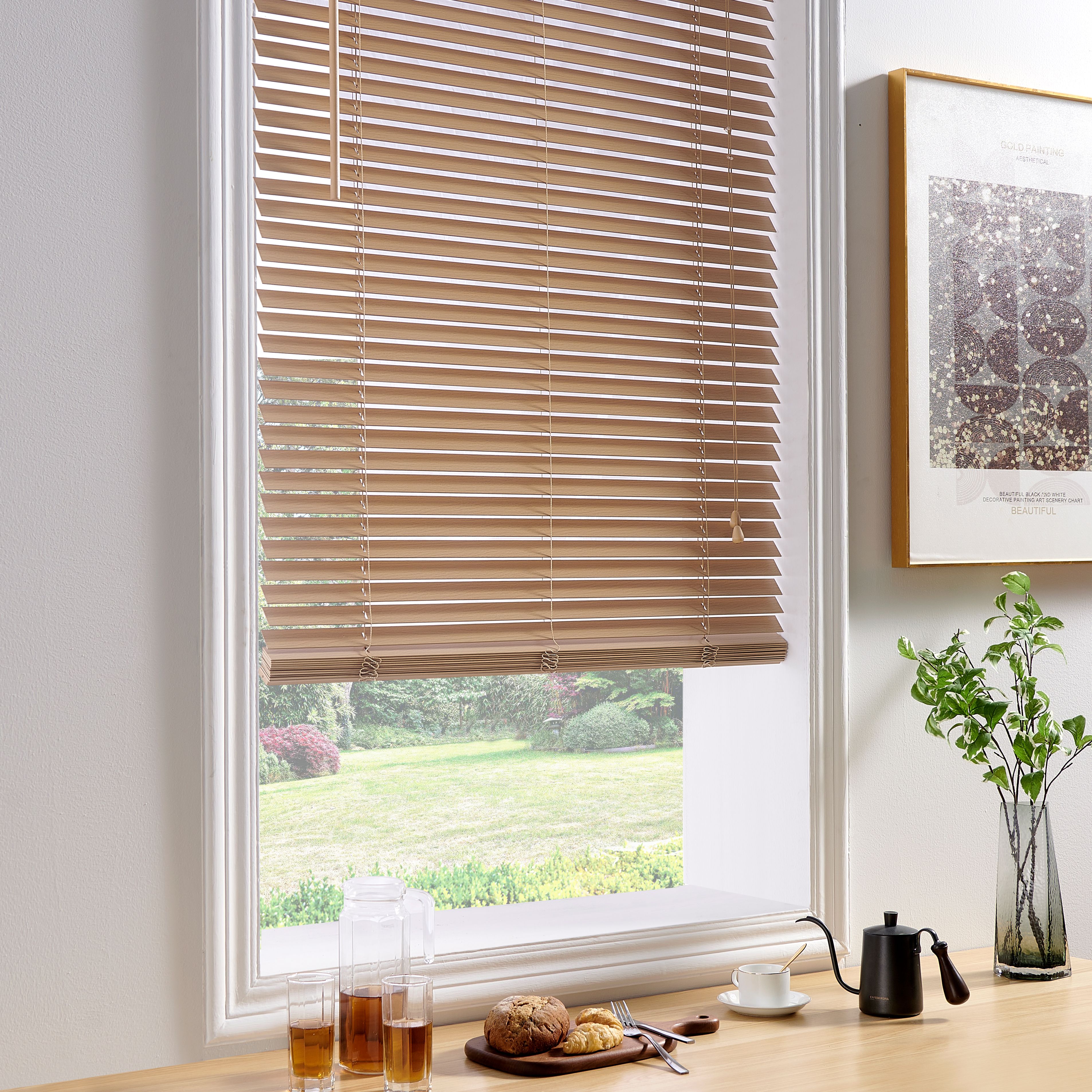 Cana Light brown Oak effect Basswood Venetian Blind (W)180cm (L)180cm