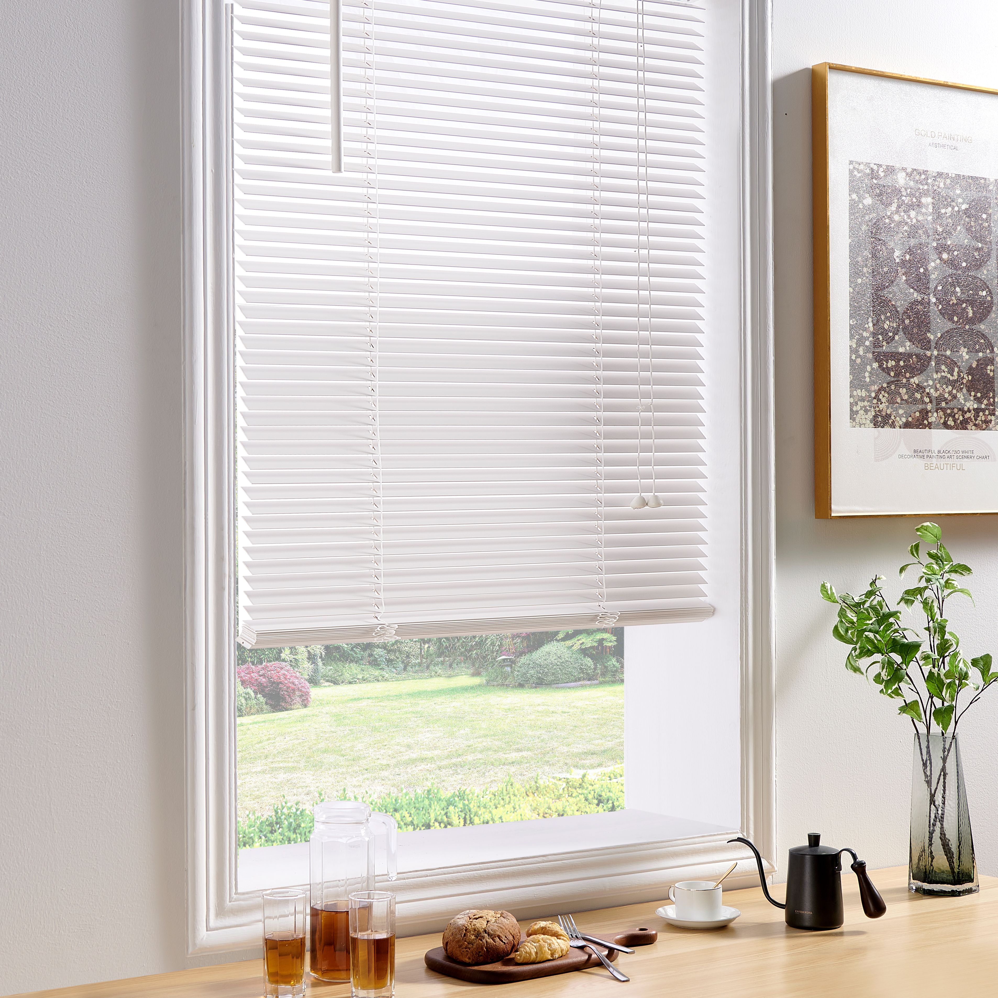 Cana White Basswood Venetian Blind (W)180cm (L)180cm