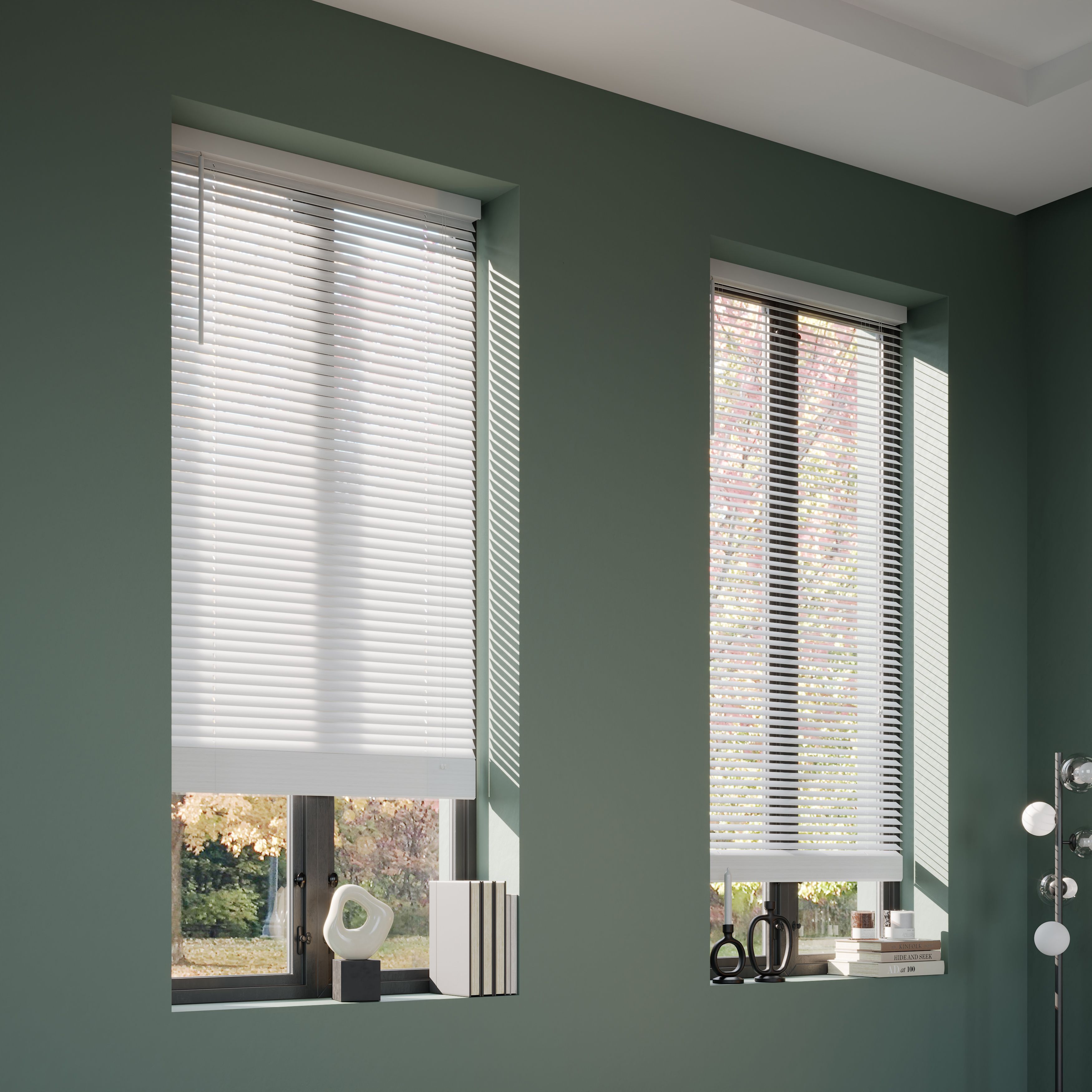 Cana White Wood Venetian Blind (W)90cm (L)180cm
