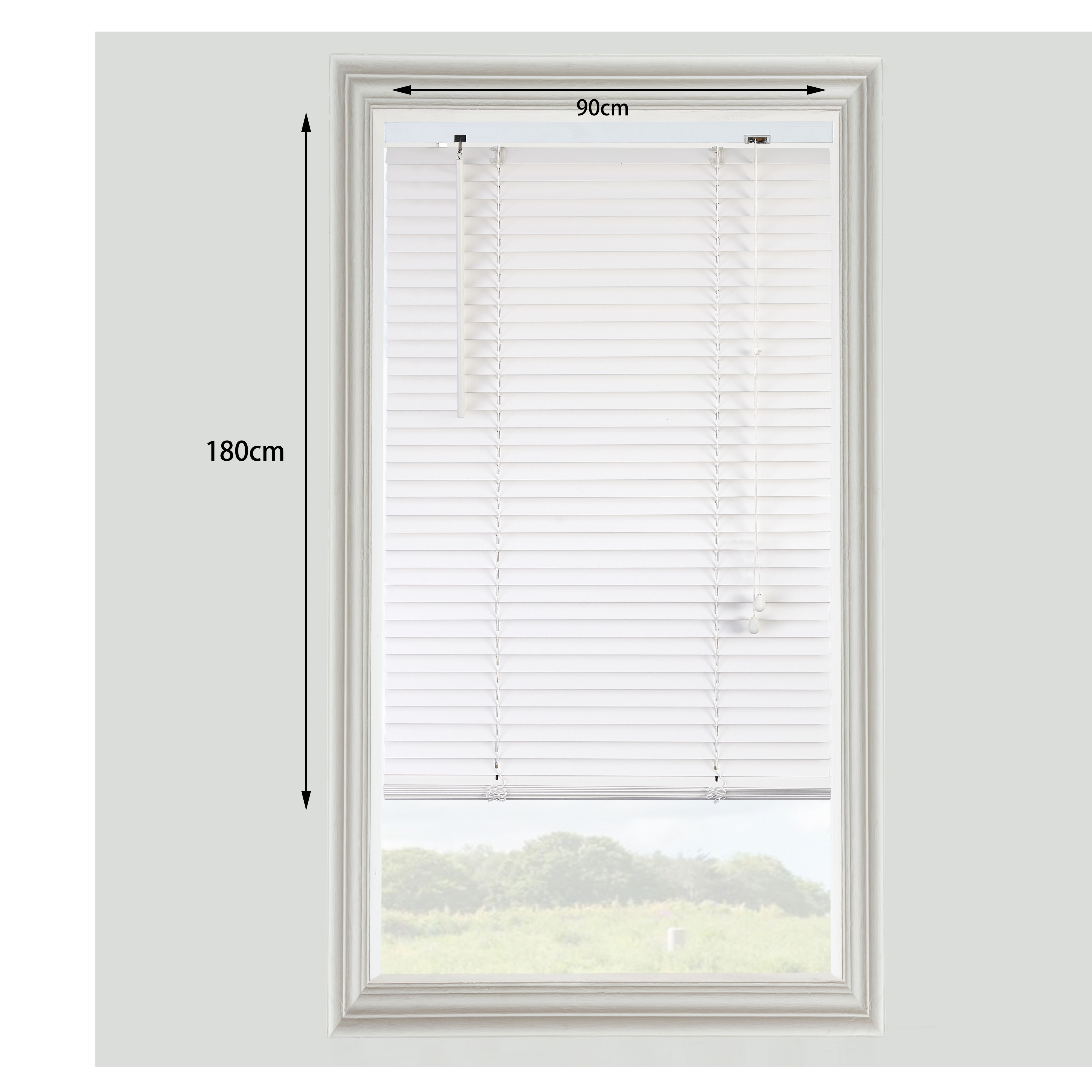 Cana White Wood Venetian Blind (W)90cm (L)180cm