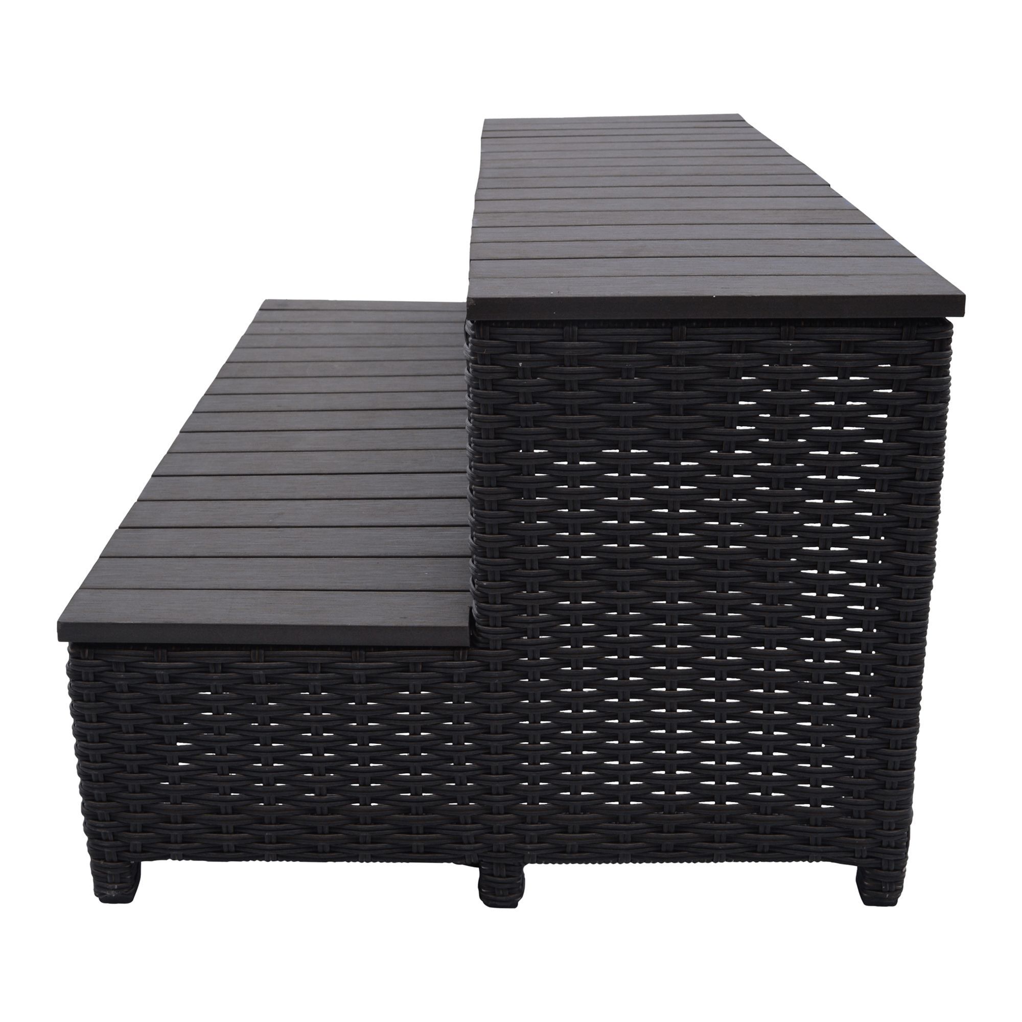 Canadian Spa Company Brown Rattan Rectangular Straight step (D) 114cm x ...