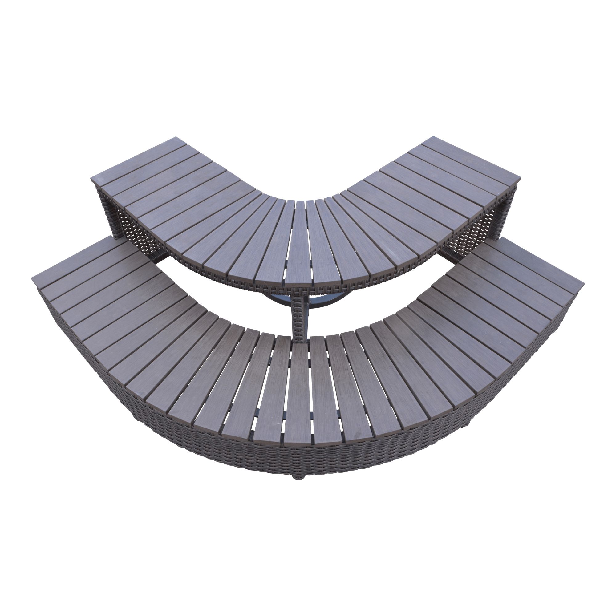 Canadian Spa Company Brown Rattan Square Corner steps (D)57cm (H)43cm
