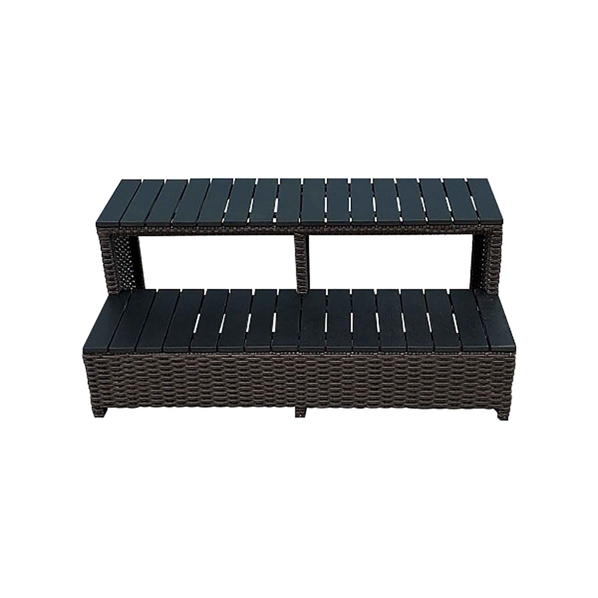 Canadian Spa Company Brown Rattan Steps (D) 57cm x (H) 43cm | DIY at B&Q