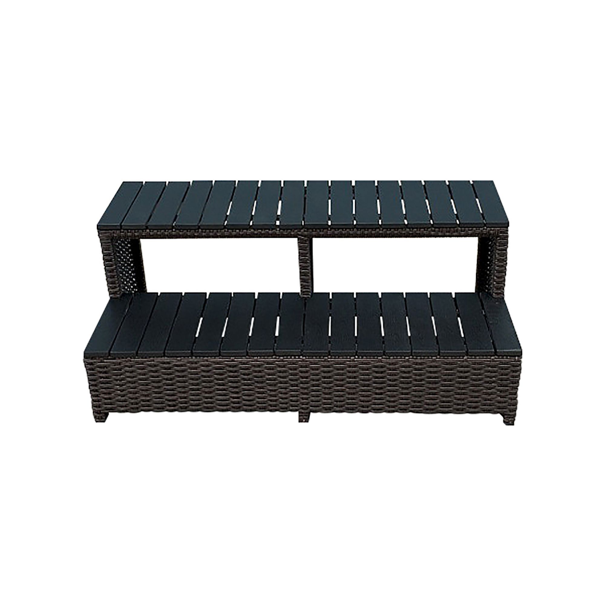 Canadian Spa Company Brown Rattan Steps (D) 57cm x (H) 43cm