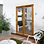 Canberra 1 Lite Glazed Golden Oak External French Door set, (H)2105mm (W)1505mm