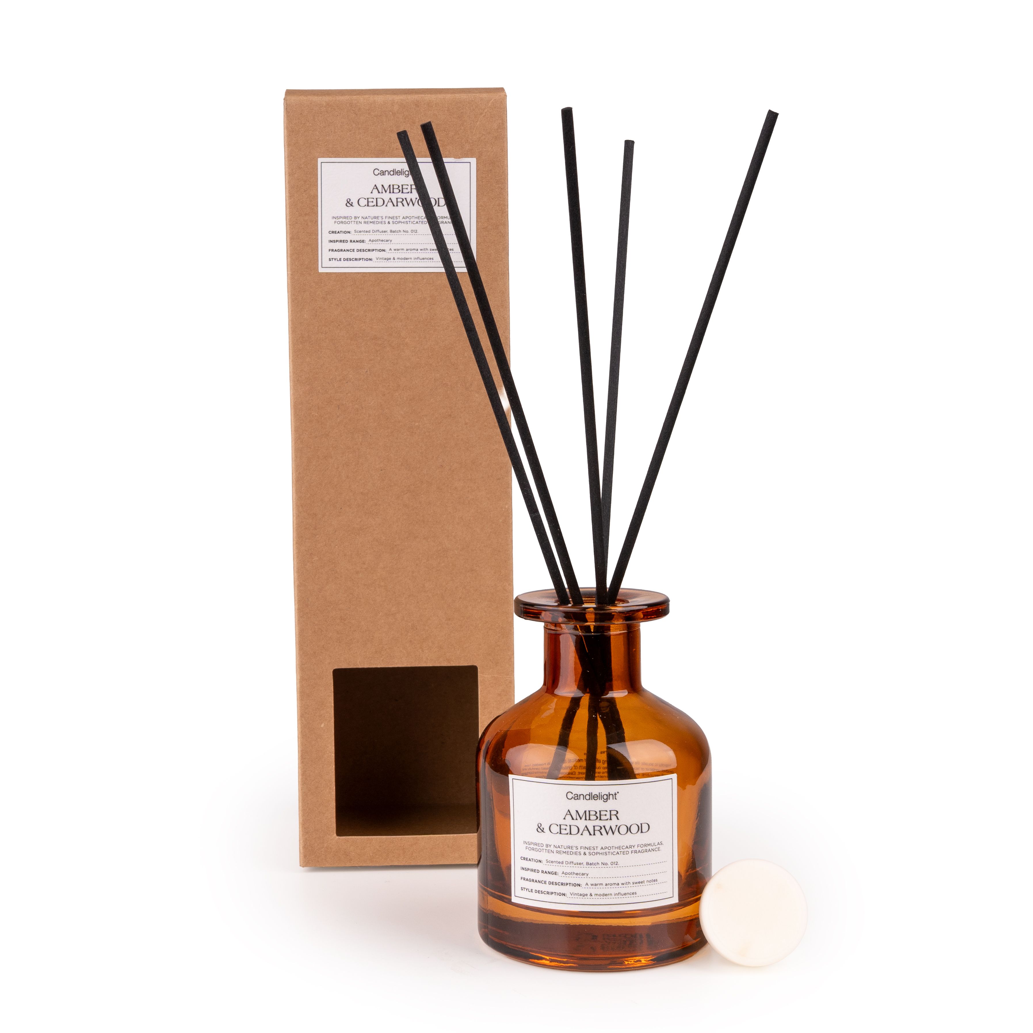 Candlelight Amber & Cedarwood Reed diffuser, 100ml