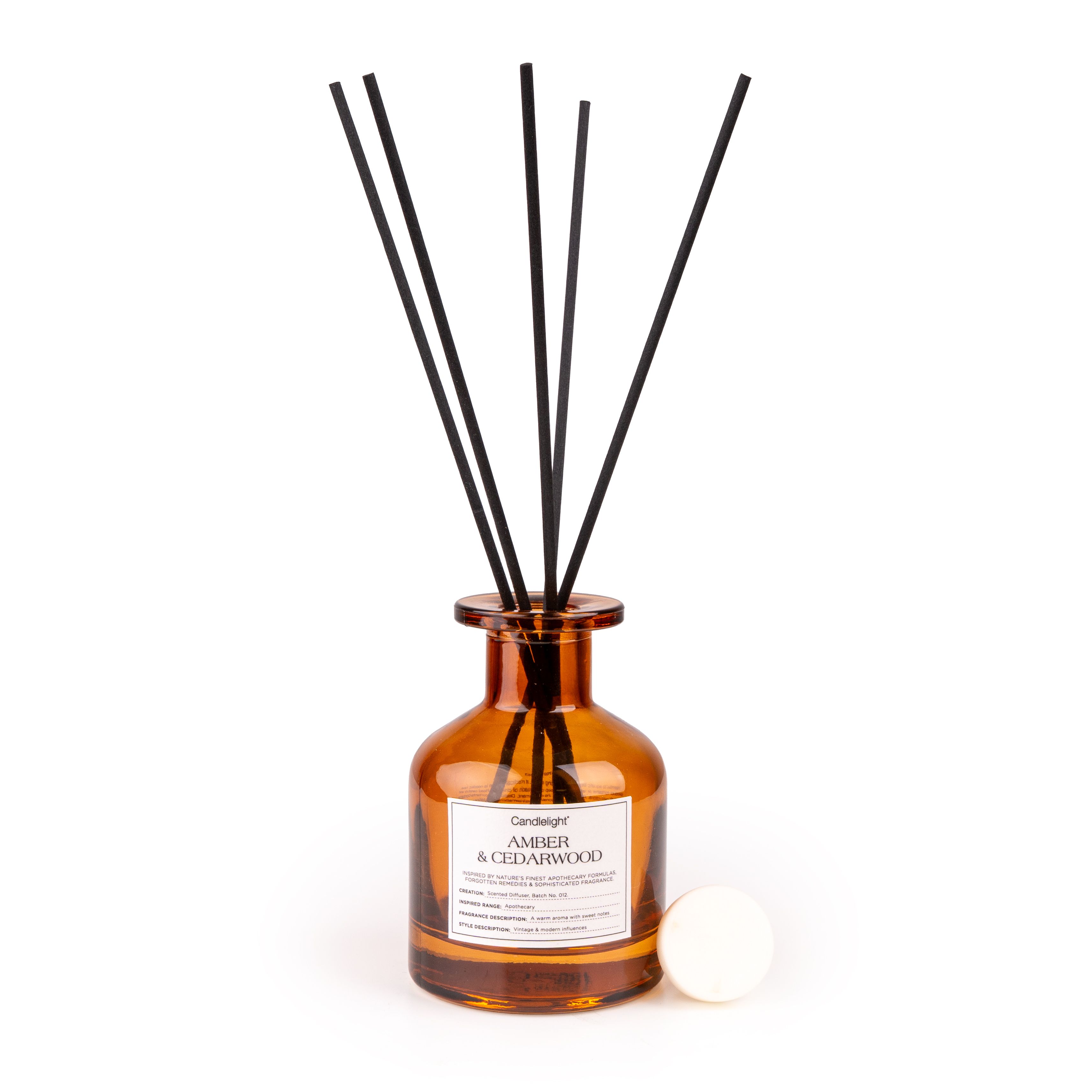 Candlelight Amber & Cedarwood Reed diffuser, 100ml
