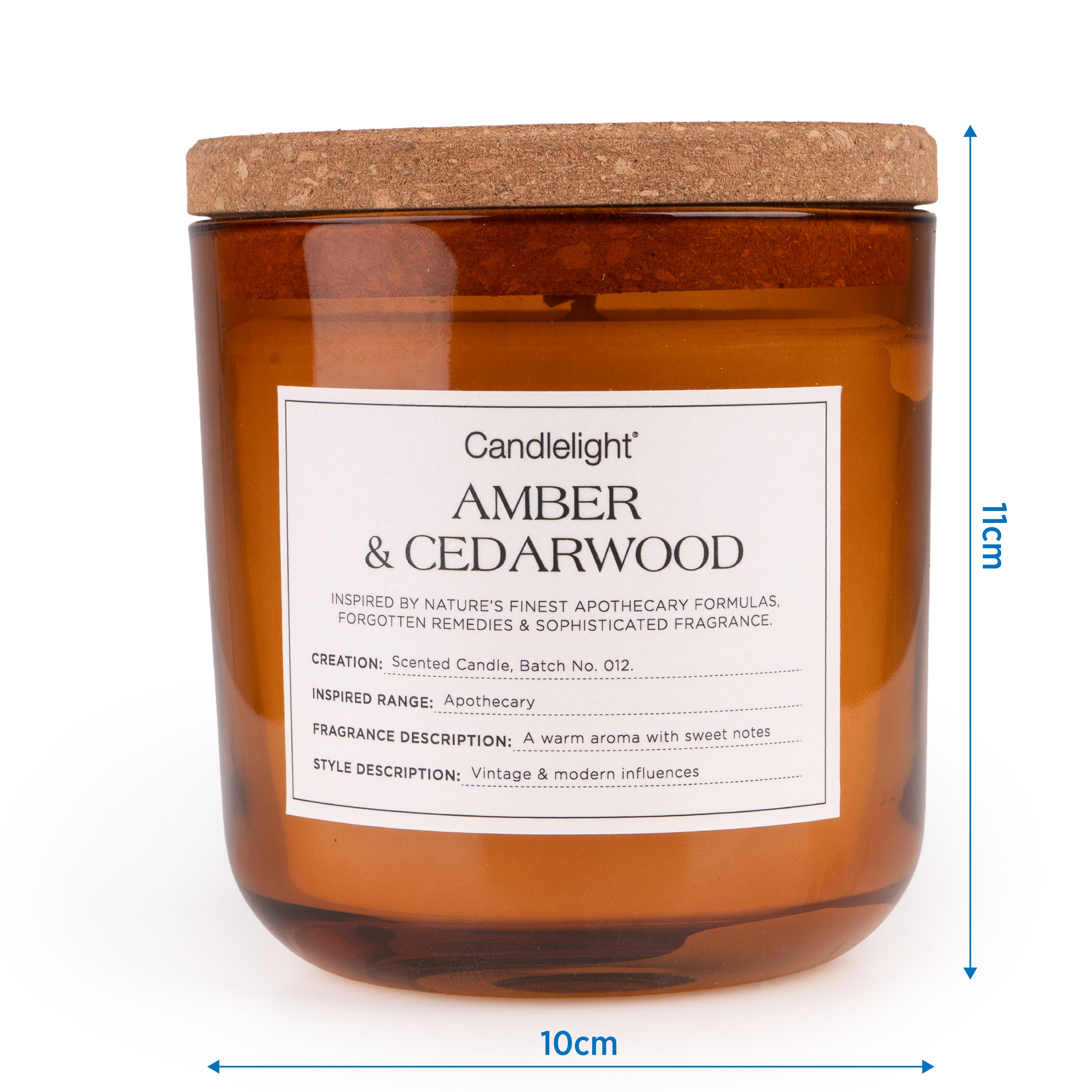 Candlelight Amber Cork Lid Amber & Cedarwood Small Jar candle