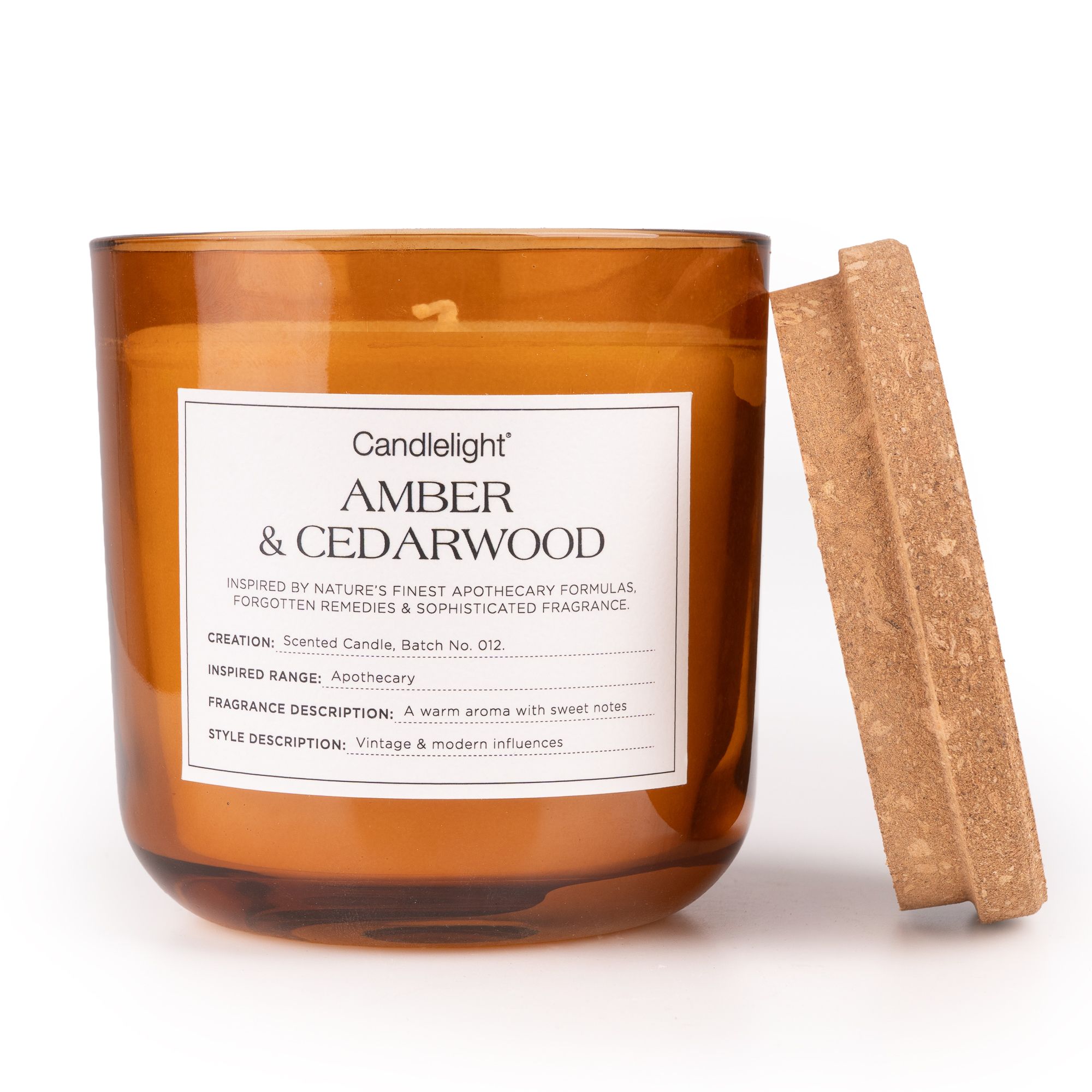Candlelight Amber Cork Lid Amber & Cedarwood Small Jar candle