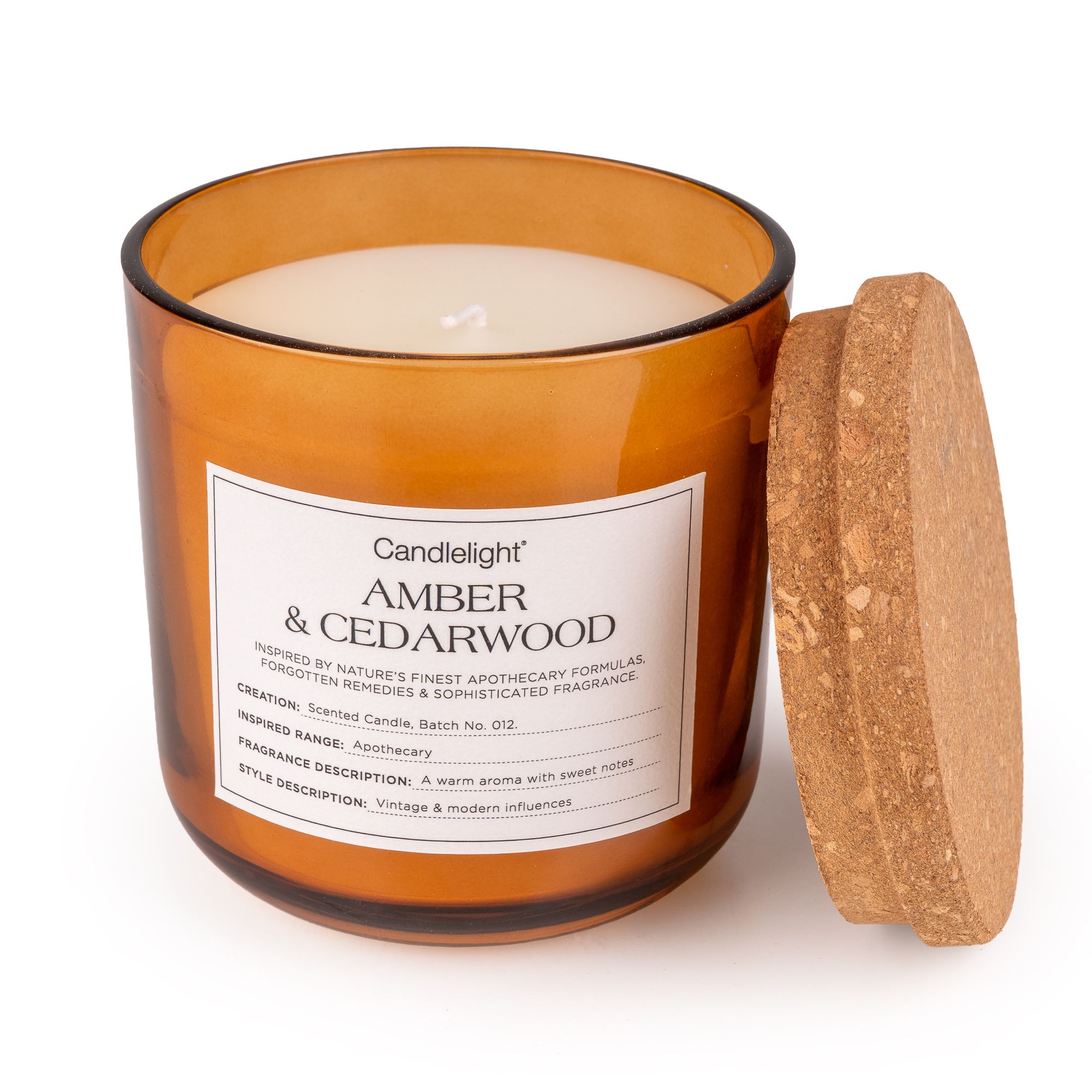 Candlelight Amber Cork Lid Amber & Cedarwood Small Jar candle