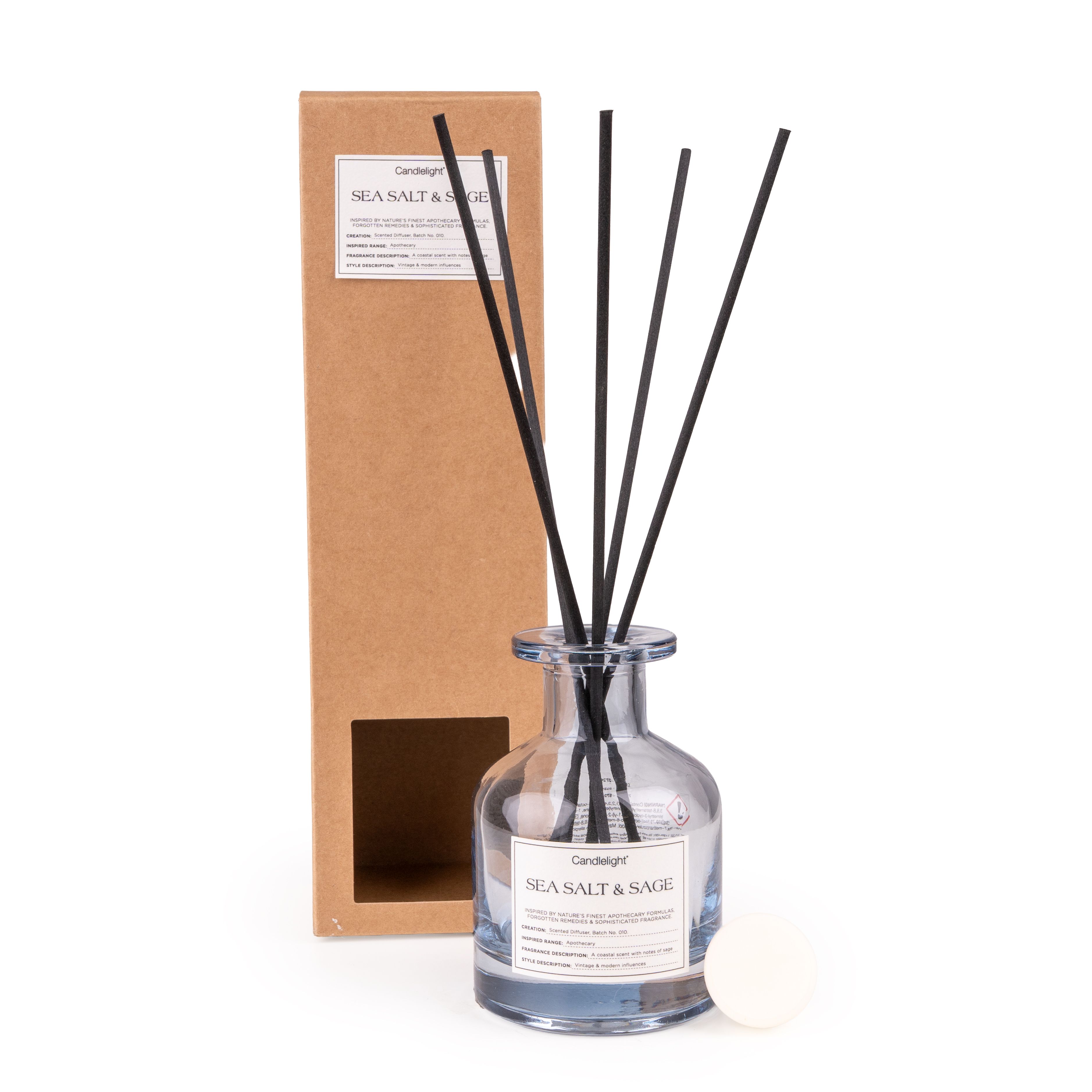 Candlelight Blue Sea Salt & Sage Reed diffuser, 100ml