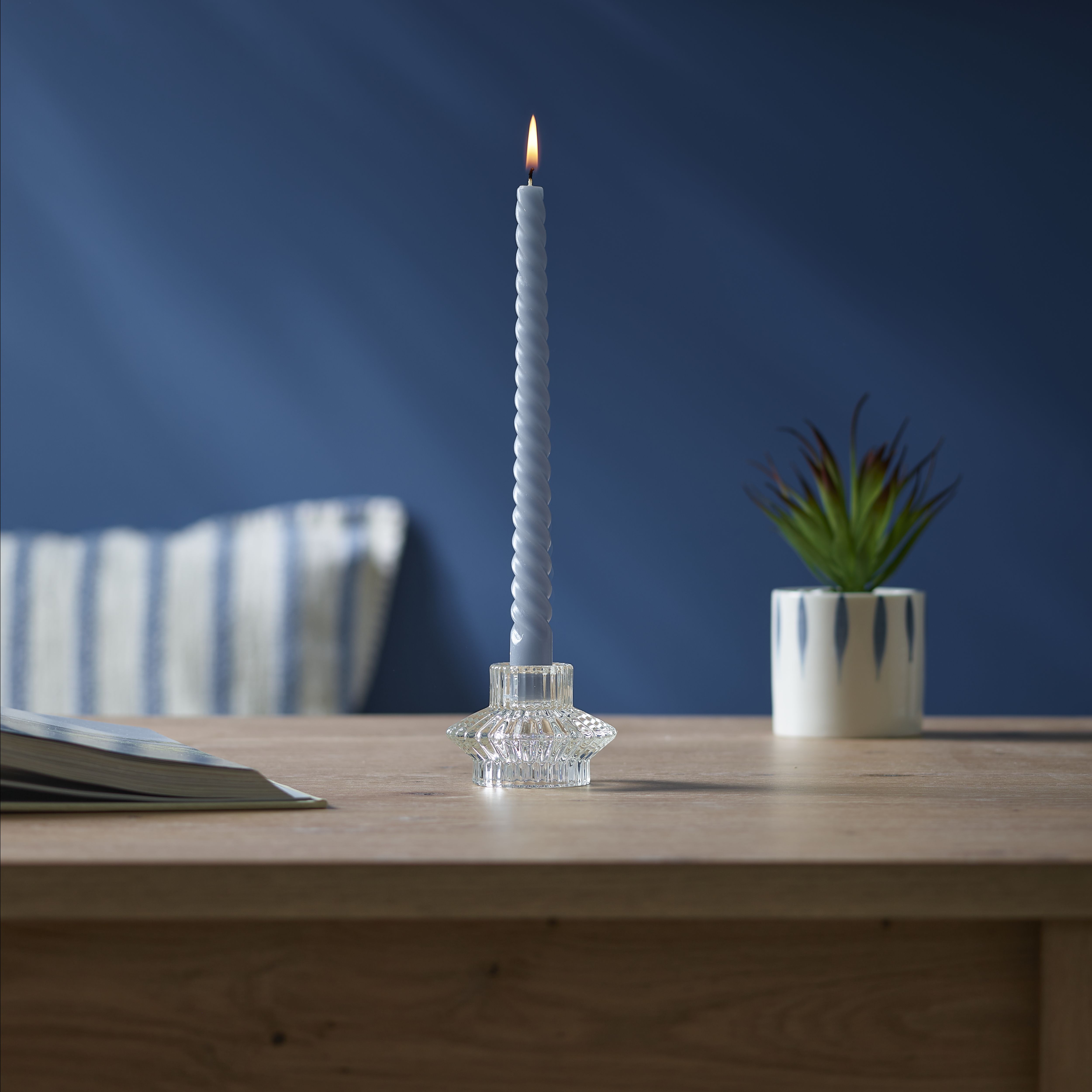 Candlelight Blue Unscented Small Dinner candle