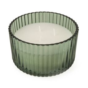 Candlelight Green Ridged Christmas Walk Medium Candle