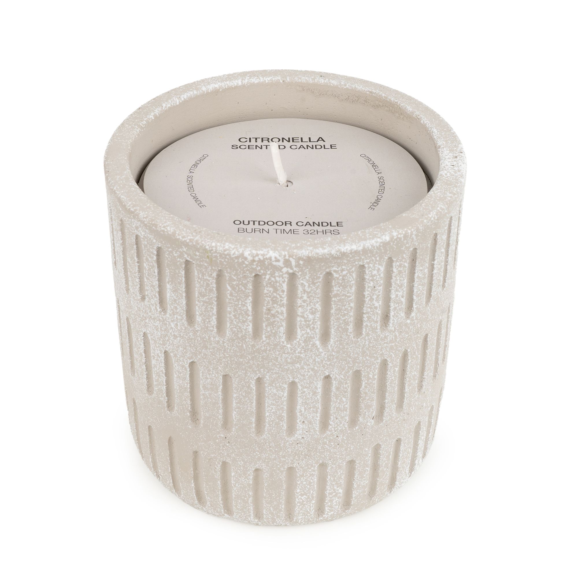 Candlelight Grey Embossed Citronella Large Scented candle