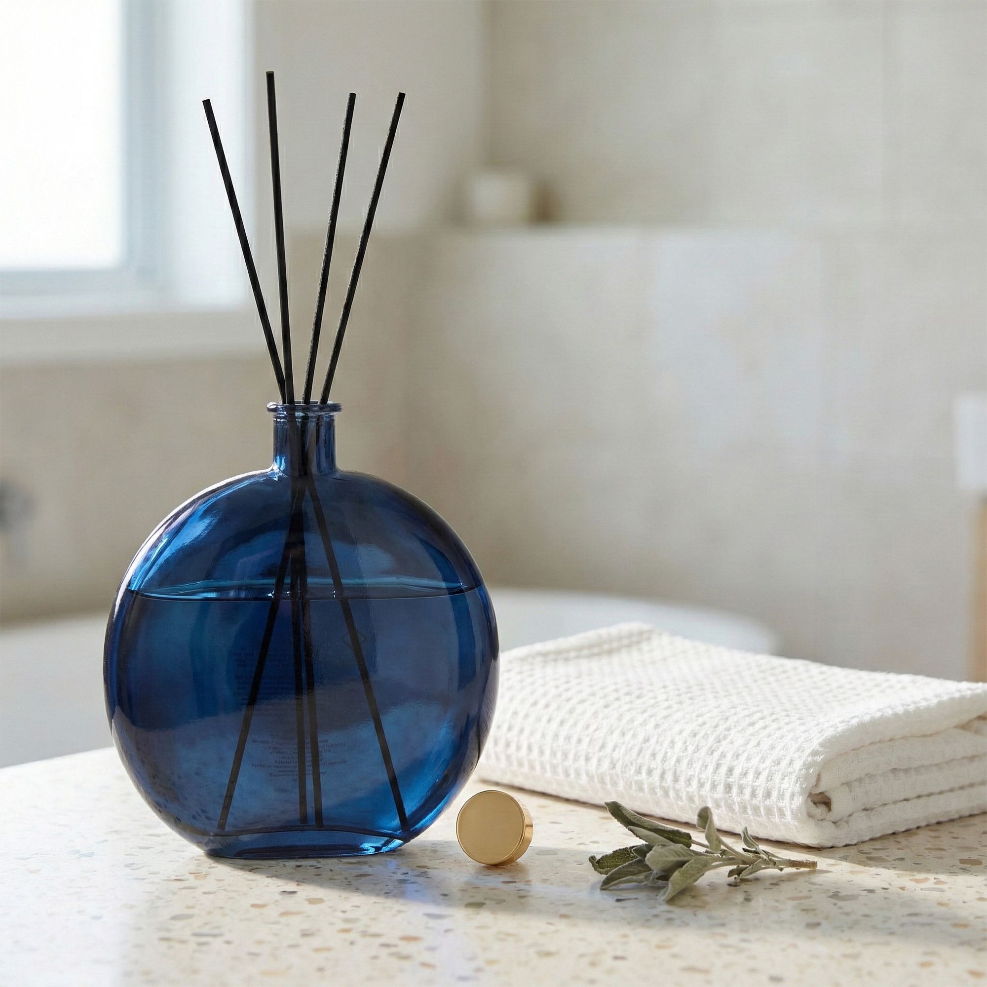 Candlelight Midnight Blue Sea Salt & Sage Reed diffuser, 500ml