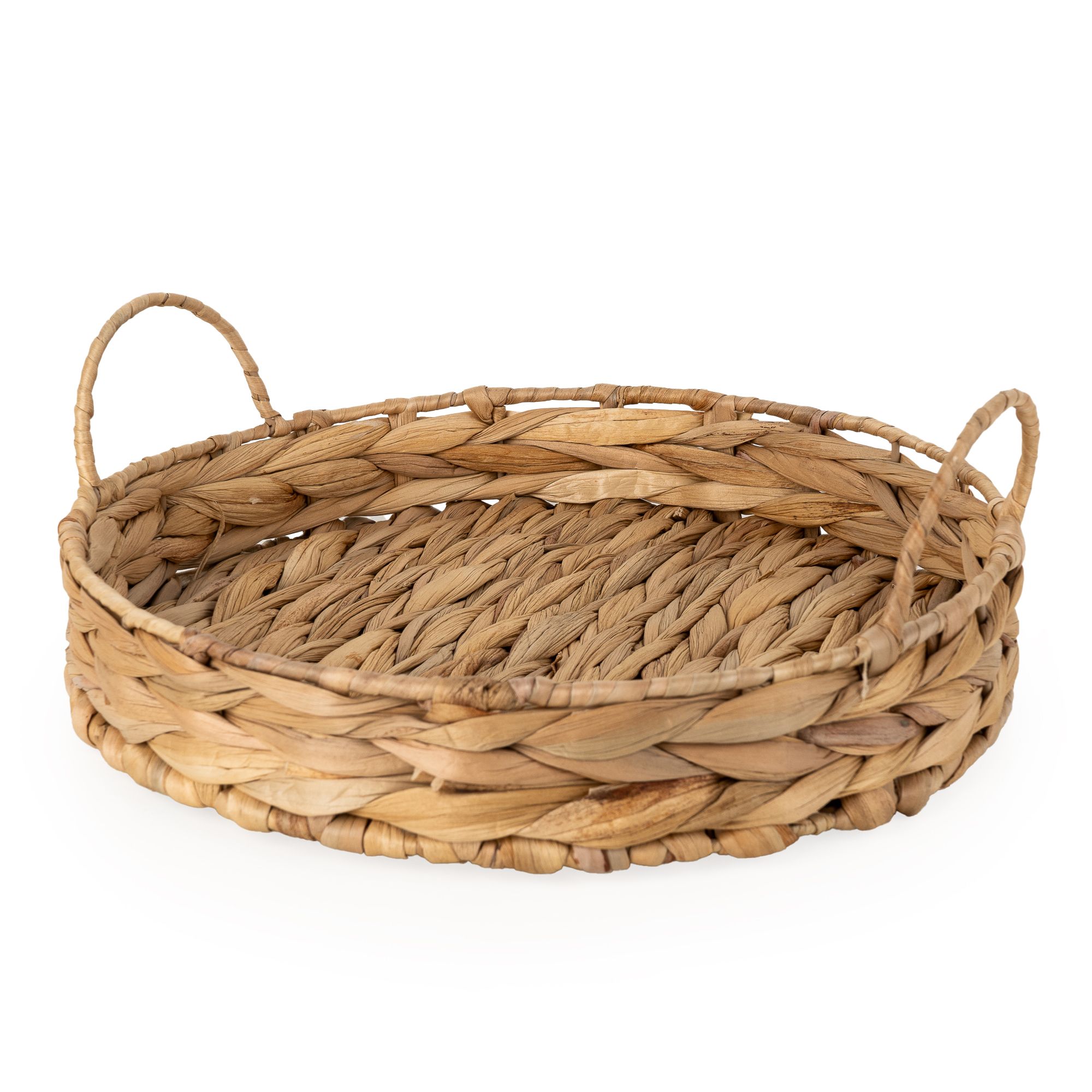 Candlelight Natural Bamboo effect Wicker Circular Rattan Tray