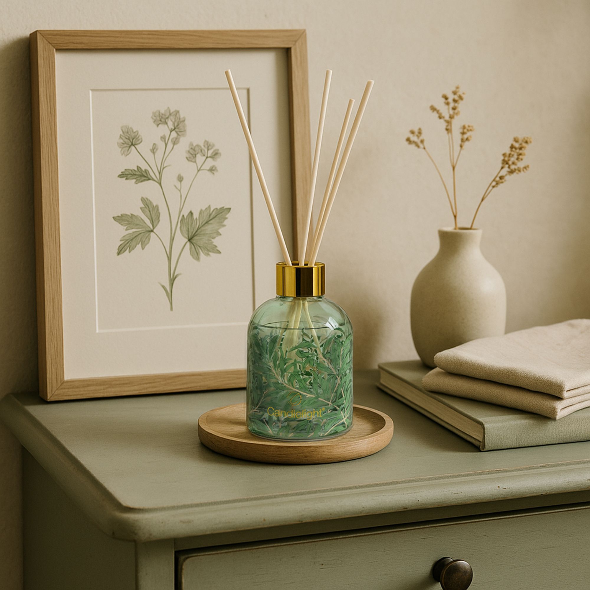 Candlelight Sage Green & Natural William Morris Sage & Poppy Reed ...