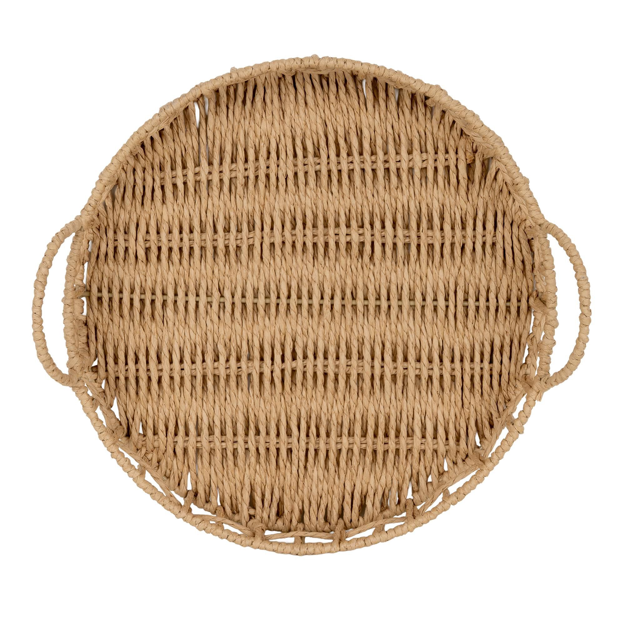 Candlelight Wicker Woven Circular Rattan Tray