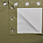 Candra Green Herringbone Lined Eyelet Curtains (W)167cm (L)228cm, Pair