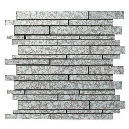 Cannes Polished Antique mirror effect Glass Mosaic tile, (L)300mm (W)335mm