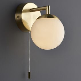 Cap Contemporary Gold effect Bathroom LED Wall light