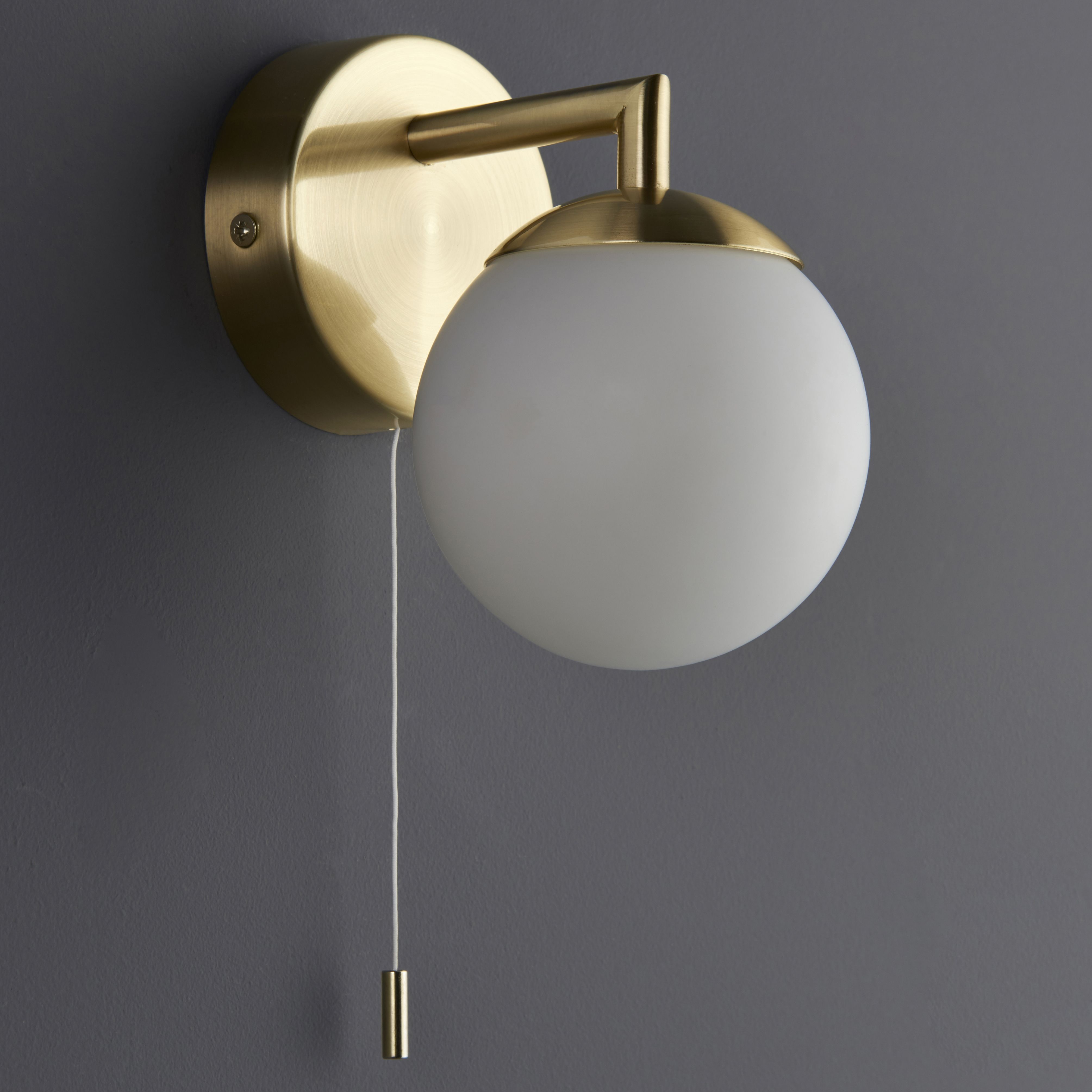 Cap Contemporary Gold effect Bathroom LED Wall light