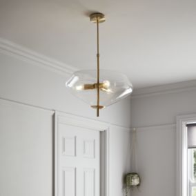Capolin Brushed Brass effect 3 Lamp Pendant ceiling light, (Dia)450mm