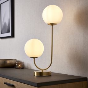 Capri Curved Gold effect Table lamp