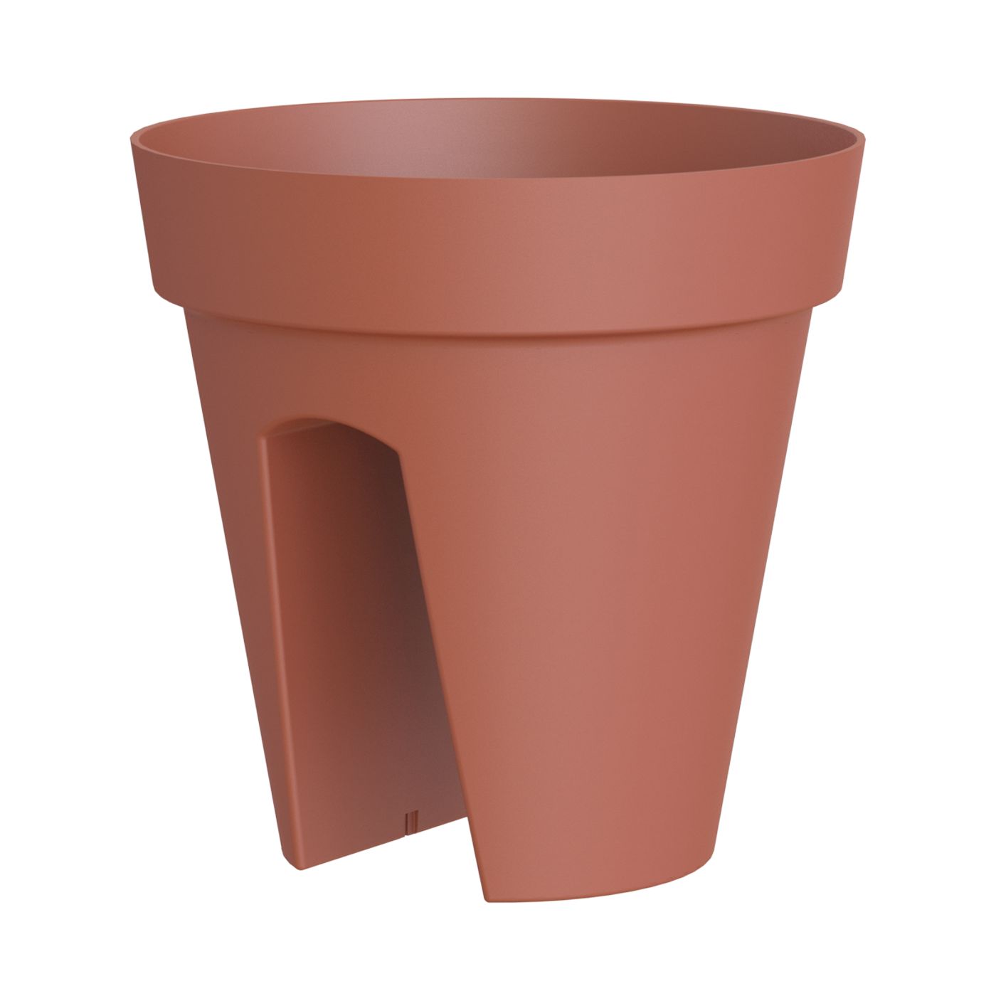 Capri Matt Terracotta Polypropylene plain Round Balcony plant pot (Dia) 30cm, (H)30cm, 10L