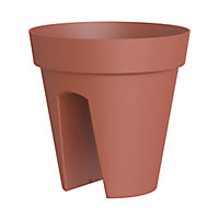 Capri Terracotta Polypropylene (PP) plain Round Balcony plant pot (Dia)30cm