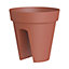 Capri Terracotta Polypropylene (PP) plain Round Balcony plant pot (Dia)30cm