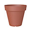 Capri Terracotta Polypropylene (PP) plain Round Plant pot (Dia)20cm